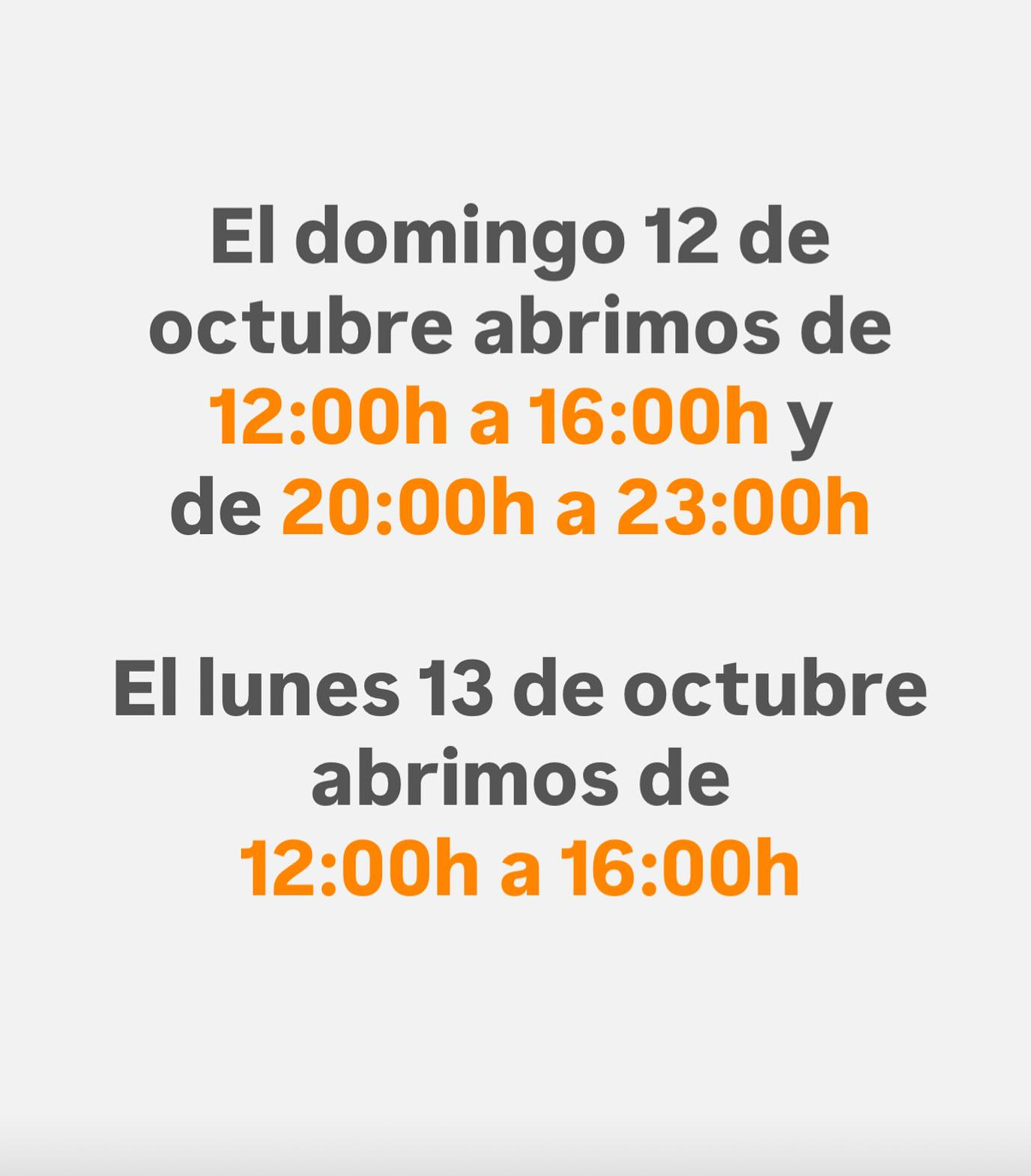 ‼️🚨🚨⚠️Por el Puente Festivo de la Hispanidad⚠️🚨🚨‼️